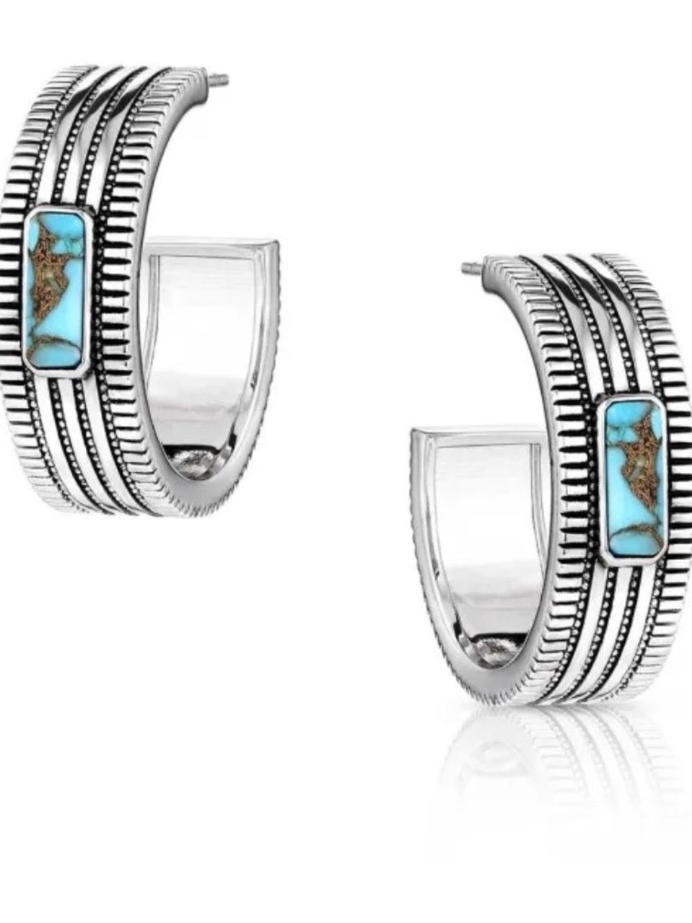 Montana Silversmiths, Turquoise Sky Hoop Earrings